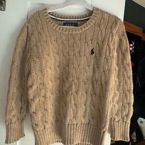 Ralph Lauren Men's Beige Cable Knit Sweater